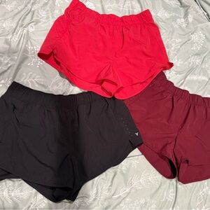 Set of Three Athletic Shorts - Red, Black, Burgundy